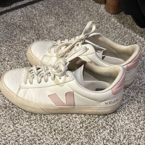 Veja White and Pink Sneakers Retro-Inspired Design